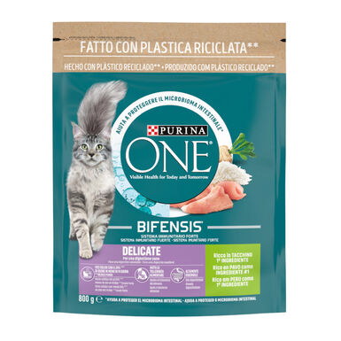 One Sensitive Bifensis Pavo y Arroz pienso para gatos